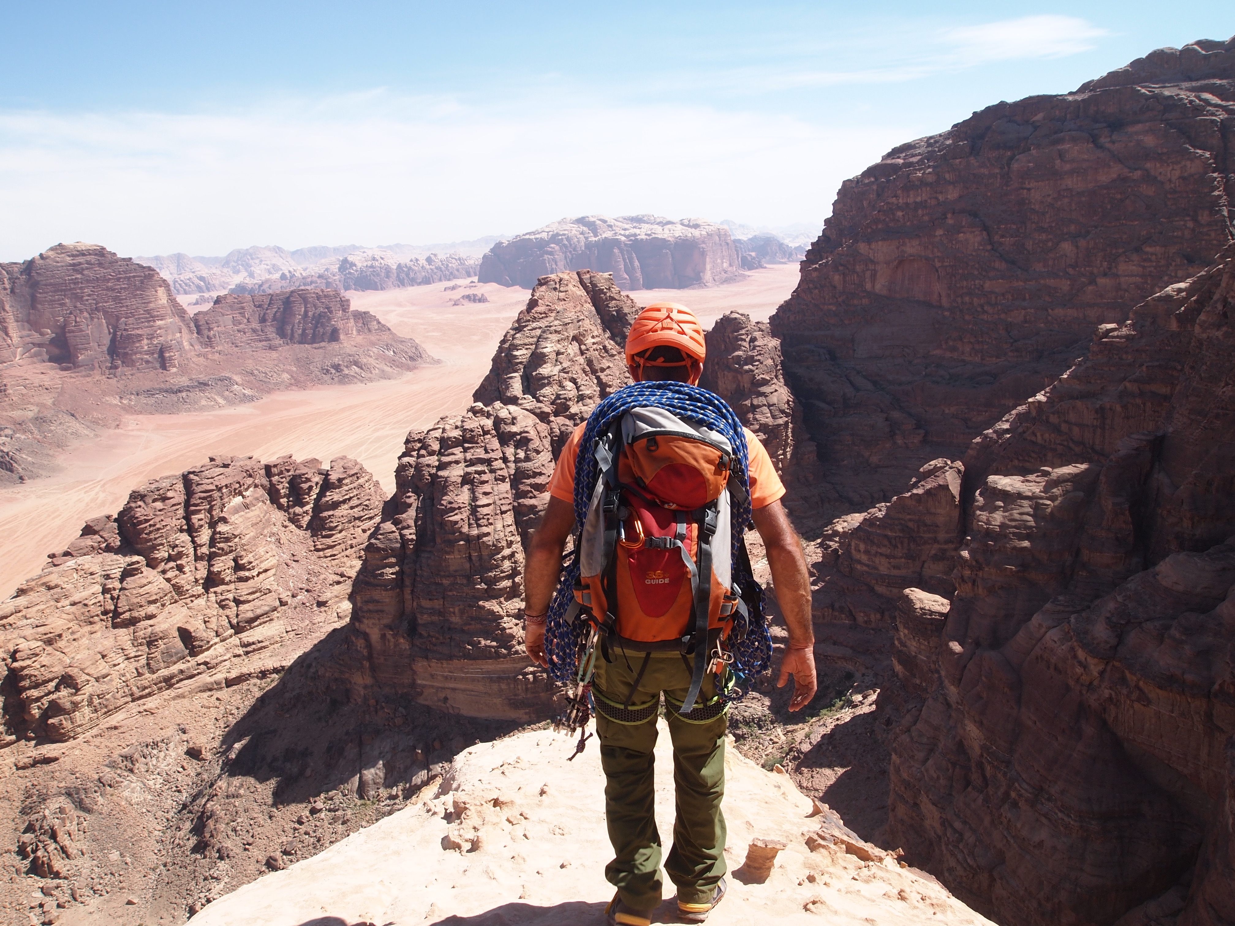 Getting off Jabel Rum through Hamad's Route, Wadi Rum, Jordan
